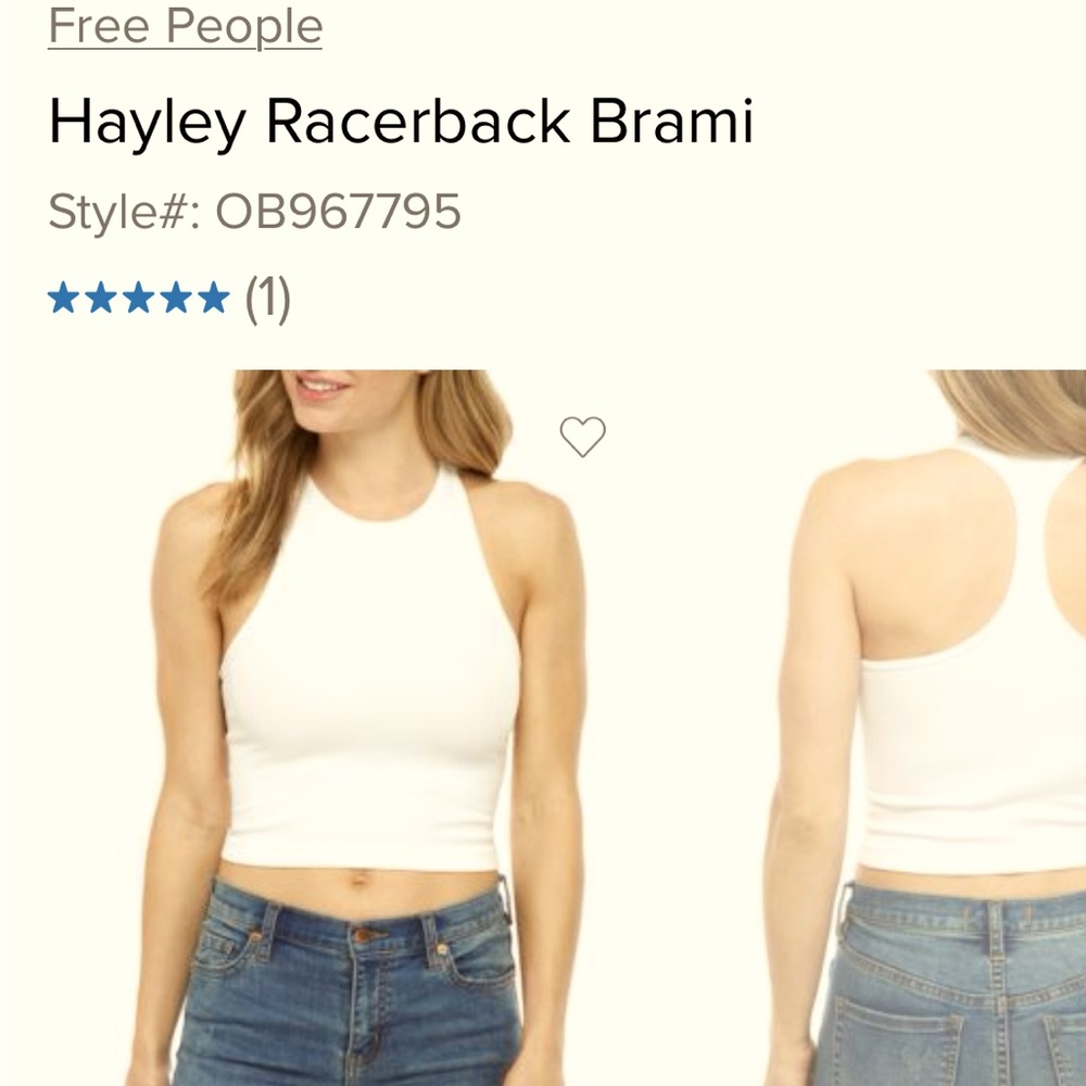 Free People .  Hayley Racerback Brami.
Never worn.